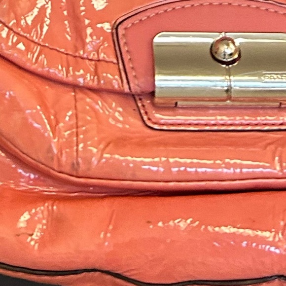 Coach “Kristen” pink patent Leather Shoulder Bag very good condition scuffs - Picture 15 of 16